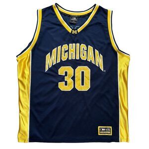 Vintage 90s Michigan Wolverines #30 Basketball Jersey Colosseum Athletics Sz XXL